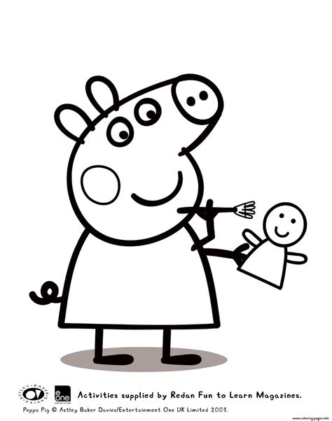 Peppa Is Painting Activity Peppa Pig Coloring page Printable