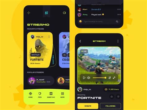 streamo game | App interface design, App design trends, Game ui design