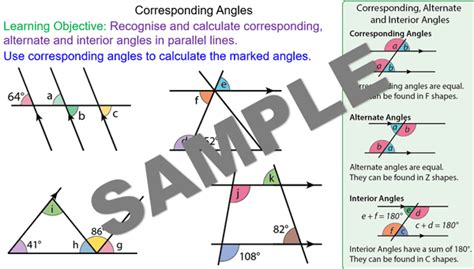 Corresponding Angles in Parallel Lines - Mr-Mathematics.com