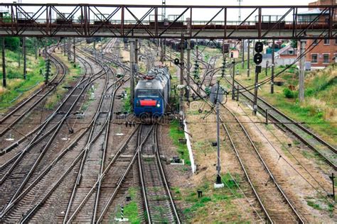 Railway Station with Cargo Trains on it Editorial Stock Photo - Image ...