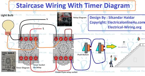 Staircase Timer Wiring Diagram - Using On Delay Timer And Relay | Electrical Online 4u