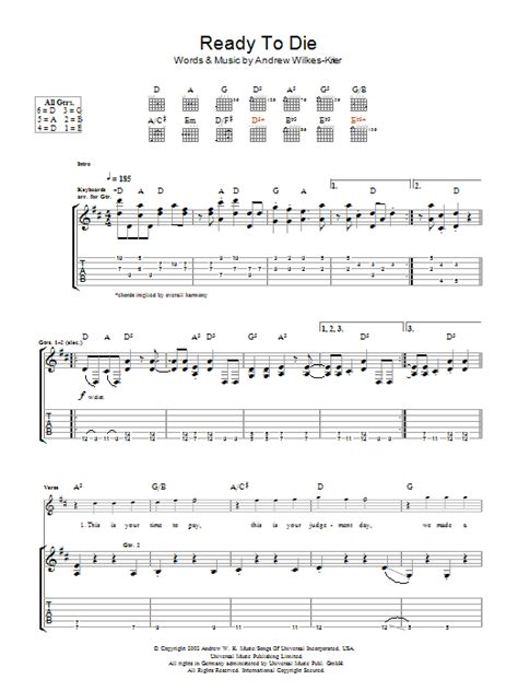 Ready To Die by Andrew W.K. - Guitar Tab - Guitar Instructor