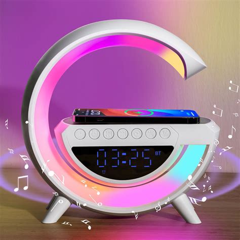 6-in-1 Night Lights with Wireless Charger & Bluetooth Speaker & Alarm ...