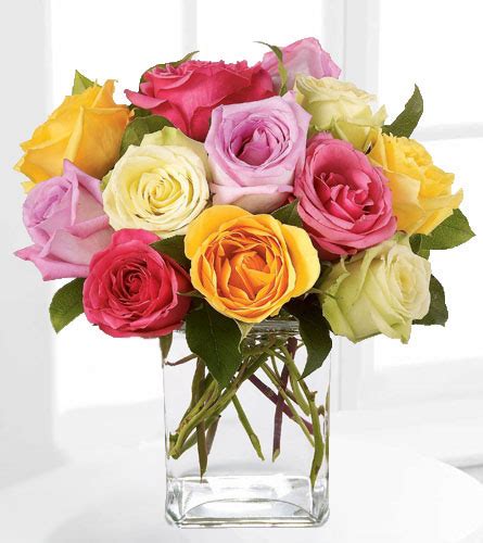 Dundee Florist - Thank You Flowers - Rainbow Coloured Roses - FTD's ...