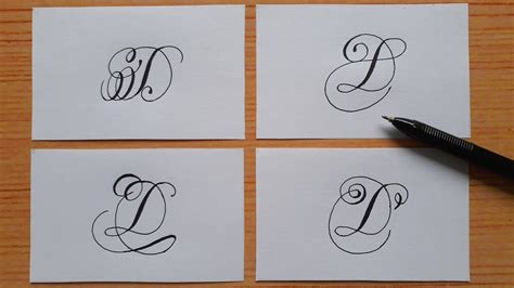 Calligraphy Letter D For Beginners / How To Write Capital Cursive On Paper Easy / handwriting ...