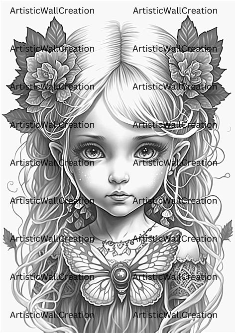 Fairy Coloring Page Adult Coloring Sheet Enchanted Fairy - Etsy Portugal