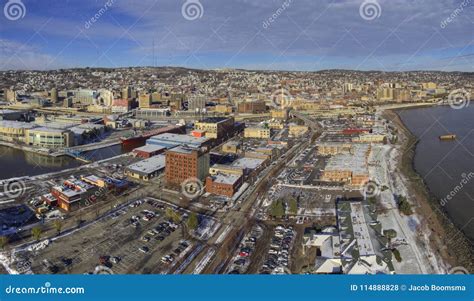 Canal Park in Duluth is a Popular Place Even during Winter Editorial ...