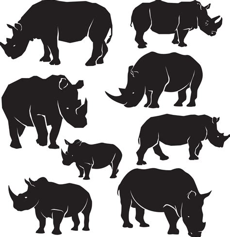 rhino silhouette collection 7048952 Vector Art at Vecteezy