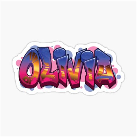 "Olivia Name in graffiti" Sticker by Shieldsy43 | Redbubble