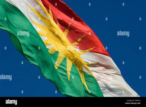 Kurdish Flag a symbol for the Kurds desire for independence, Iraqi ...