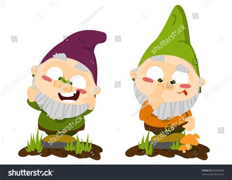 Cute Cartoon Lawn Gnomes Stock Photo 80498440 : Shutterstock