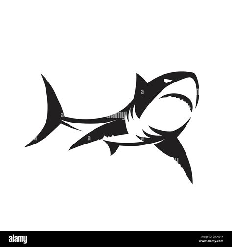 A beautiful black shark on the white background Stock Vector Image ...