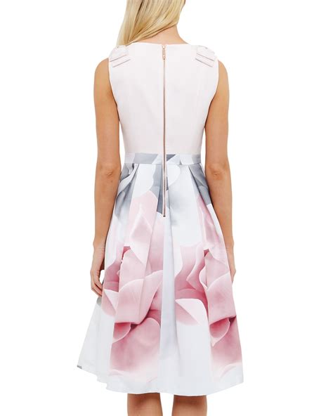 Ted baker Riina Porcelain Rose Bow Dress in Pink | Lyst