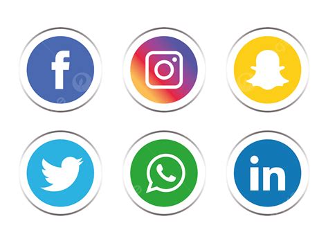 Set Social Media Vector PNG Images, Social Media Icons Set, Social ...