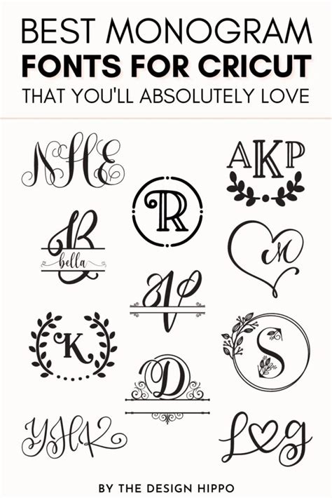 Best Monogram Fonts for Cricut DIY Projects