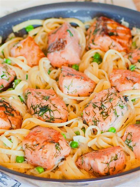 Salmon Fettuccine Alfredo Recipe (video) - Tatyanas Everyday Food