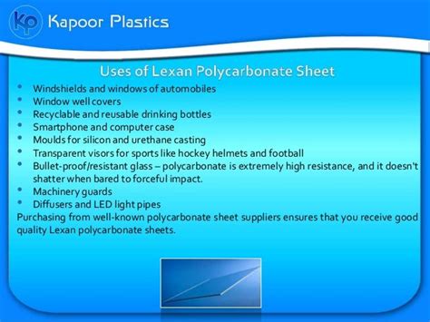 Features and Uses of Lexan Polycarbonate Sheets