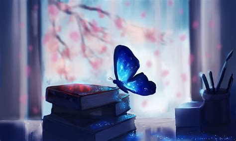 HD wallpaper: Fantasy, Books, Blue, Butterfly, 4K | Wallpaper Flare