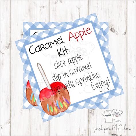 Caramel Apple Printable Tags, Caramel Apple Kit, Instant Download, Fall Tags, Teacher Tags ...