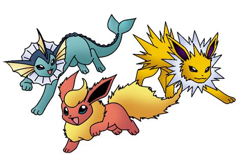 Jolteon, Flareon y Vaporeon by Thunderwest on DeviantArt