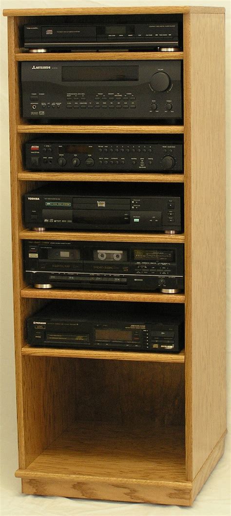 Modern Component Stereo Cabinet 53" High Oak Maple FREE SHIPP USA Made