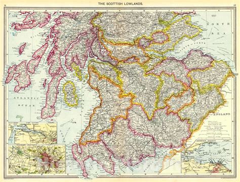 Historic Map : 1910 The Scottish Lowlands : Vintage Wall Art in 2022 ...