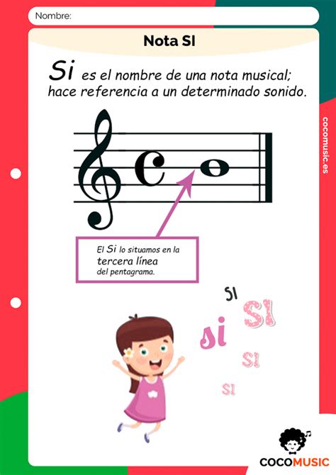 Nota SI | Educacion musical, Enseñanza musical, Musica para niños