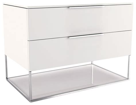 Bowery Nightstand, White Matte-White Glass - Contemporary - Nightstands ...