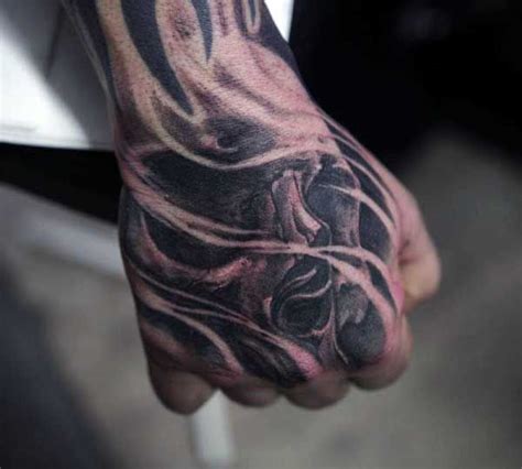 Manly Drifting Smoke Skull Hand Tattoos Skull Hand Tattoo, Skull Sleeve Tattoos, Hand Tats, Hand ...