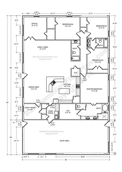 Barndominium Floor Plans, Pole Barn House Plans and Metal Barn Homes ...