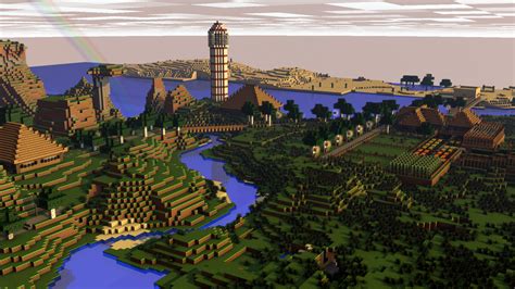 [Rendered|1080p] Minecraft Pretty Landscape by SyncedsArt on DeviantArt