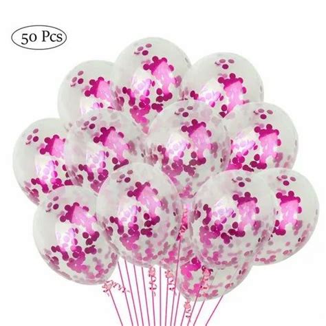 Birthday Parties Pink Confetti Balloons, Size: 12 Inch at Rs 300/packet ...