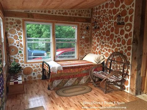 Cordwood homes, House interior, Cord wood