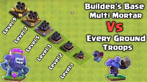 Multi Mortar Every level vs Every Ground troops | Multi Mortar Vs all Troops Clash of clans ...