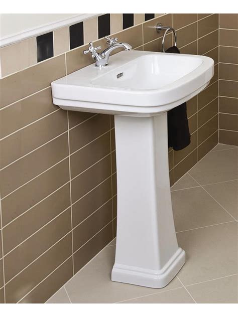 RAK Decor Basin 55cm & Pedestal (1TH) - Wash Basin with Pedestal - Wash Basins - Toilets & Basins