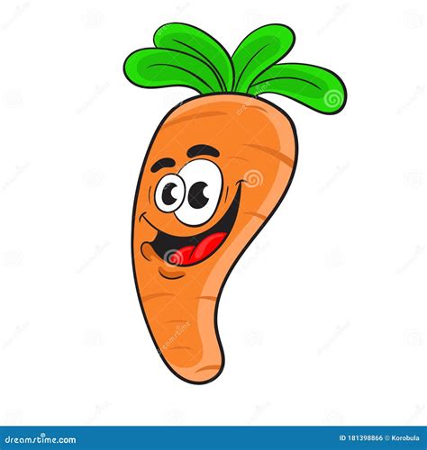 Funny Cartoon Carrot .the Design of the Character Stock Vector ...