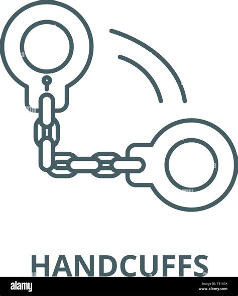 Handcuffs vector line icon, linear concept, outline sign, symbol Stock ...