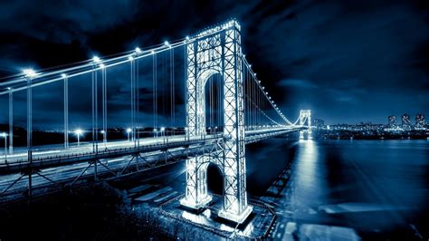 Brooklyn Bridge, Brooklyn, lights, bridge, George Washington Bridge HD wallpaper | Wallpaper Flare