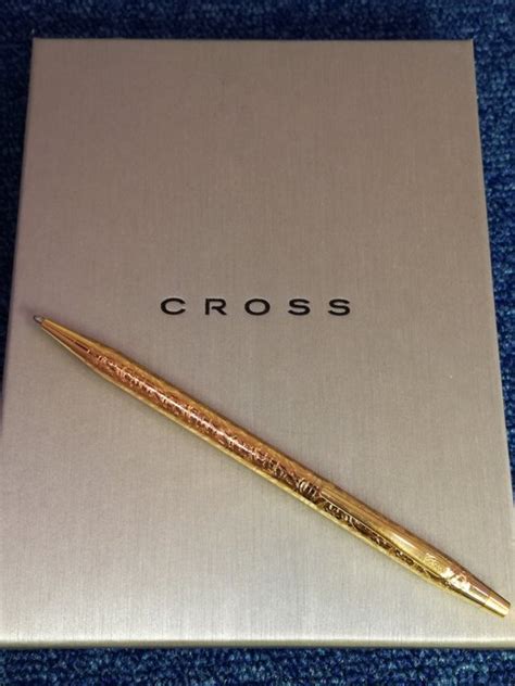 Gold plated Cross ballpoint pen, engraved with flowers - Catawiki