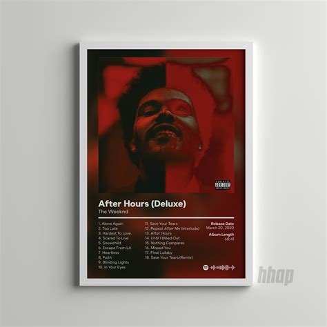 The Weeknd After Hours Deluxe Custom Album Poster Hip - Etsy