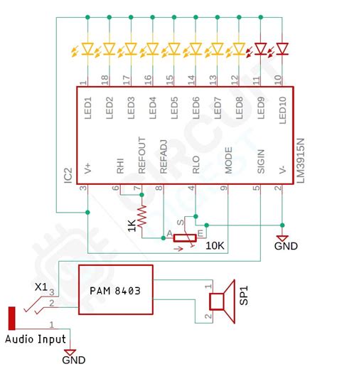 Simple Audio Level Indicator using LM3915