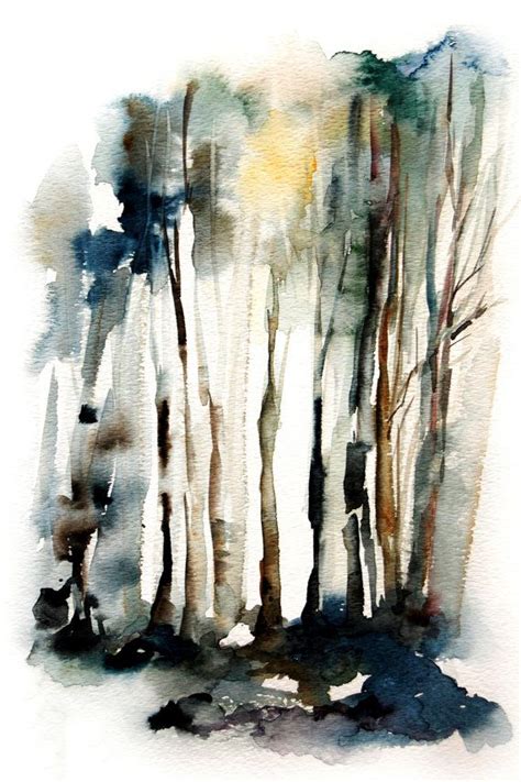 Forest Watercolor Painting Art Print 12x18 by CanotStopPrints | Watercolor paintings abstract ...