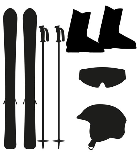 ski equipment icon set silhouette vector illustration 514889 Vector Art ...