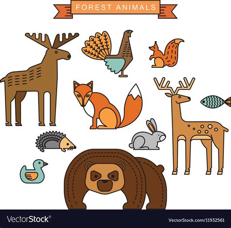 Forest animals Royalty Free Vector Image - VectorStock