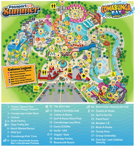 Cowabunga Bay Water Park Map and Brochure (2024 - 2021 ...