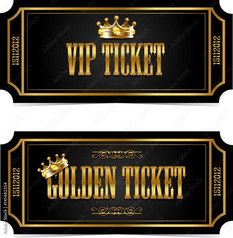 Golden and VIP tickets Stock Vector | Adobe Stock