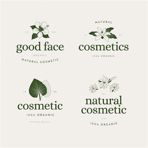 Free Vector | Nature cosmetics logo collection