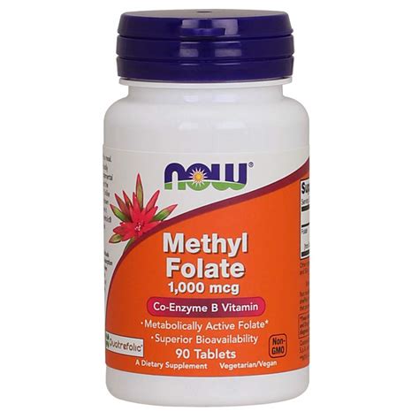 NOW Supplements, Methyl Folate 1,000 mcg, Metabolically Active Folate ...