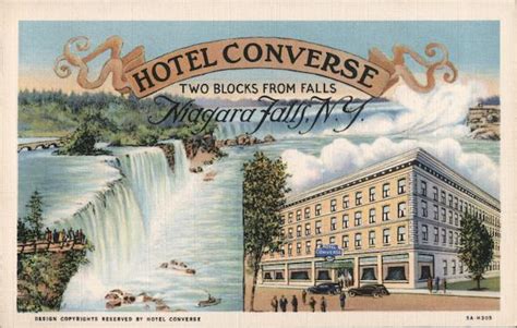 Hotel Converse and Niagara Falls New York Postcard