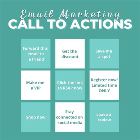 Create a list of Effective Call to Actions